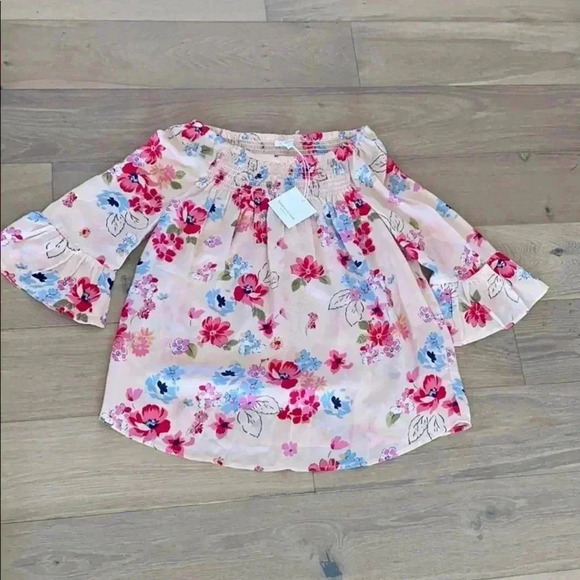 Beach lunch lounge Ellora floral peachie top xs - Picture 1 of 5
